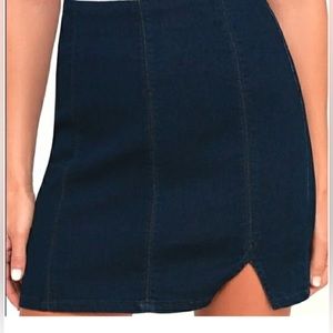 Free People dark denim mini skirt